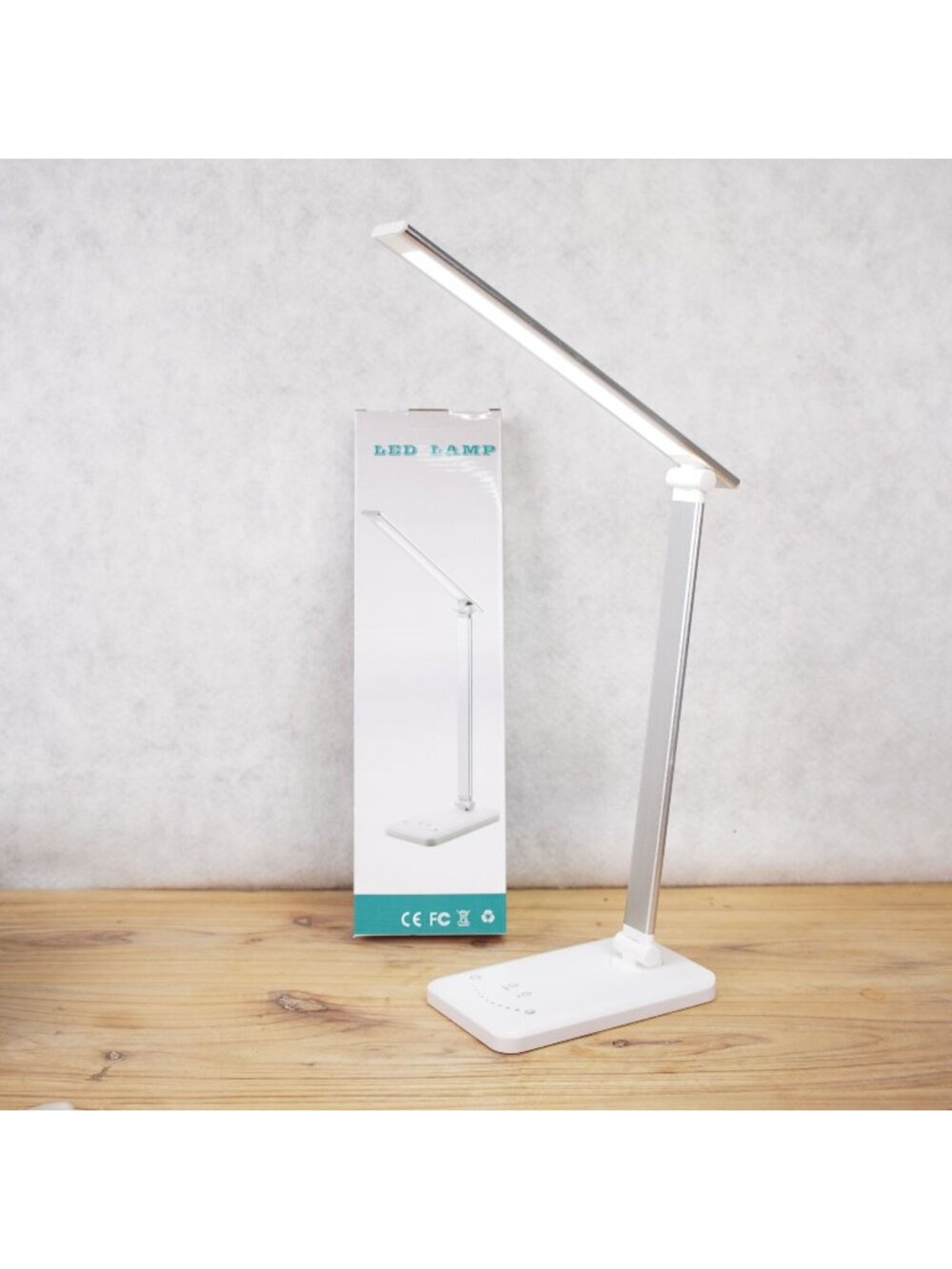 LED Desk Lamp W/ Touch Controls 5-8W Power Foldable Design Dimmable Brightness